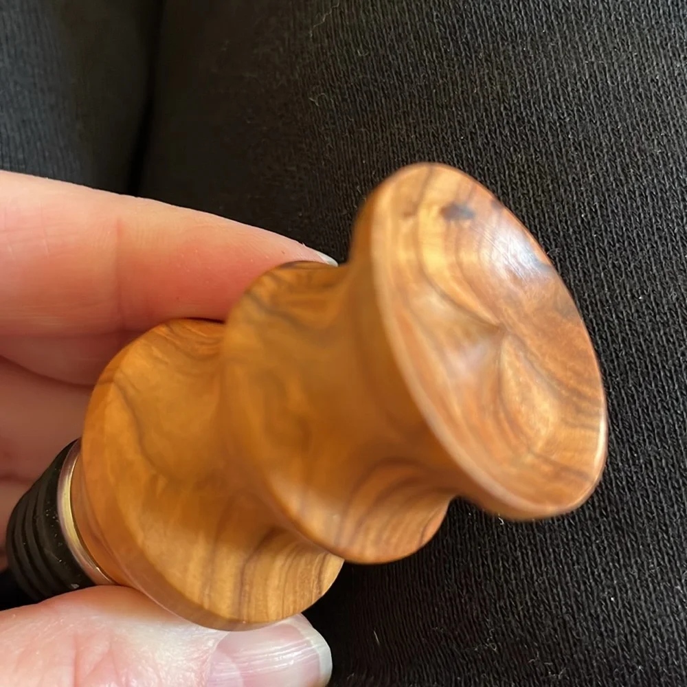 New handcrafted wooden wine cork bottle stopper in treasure box artisan made